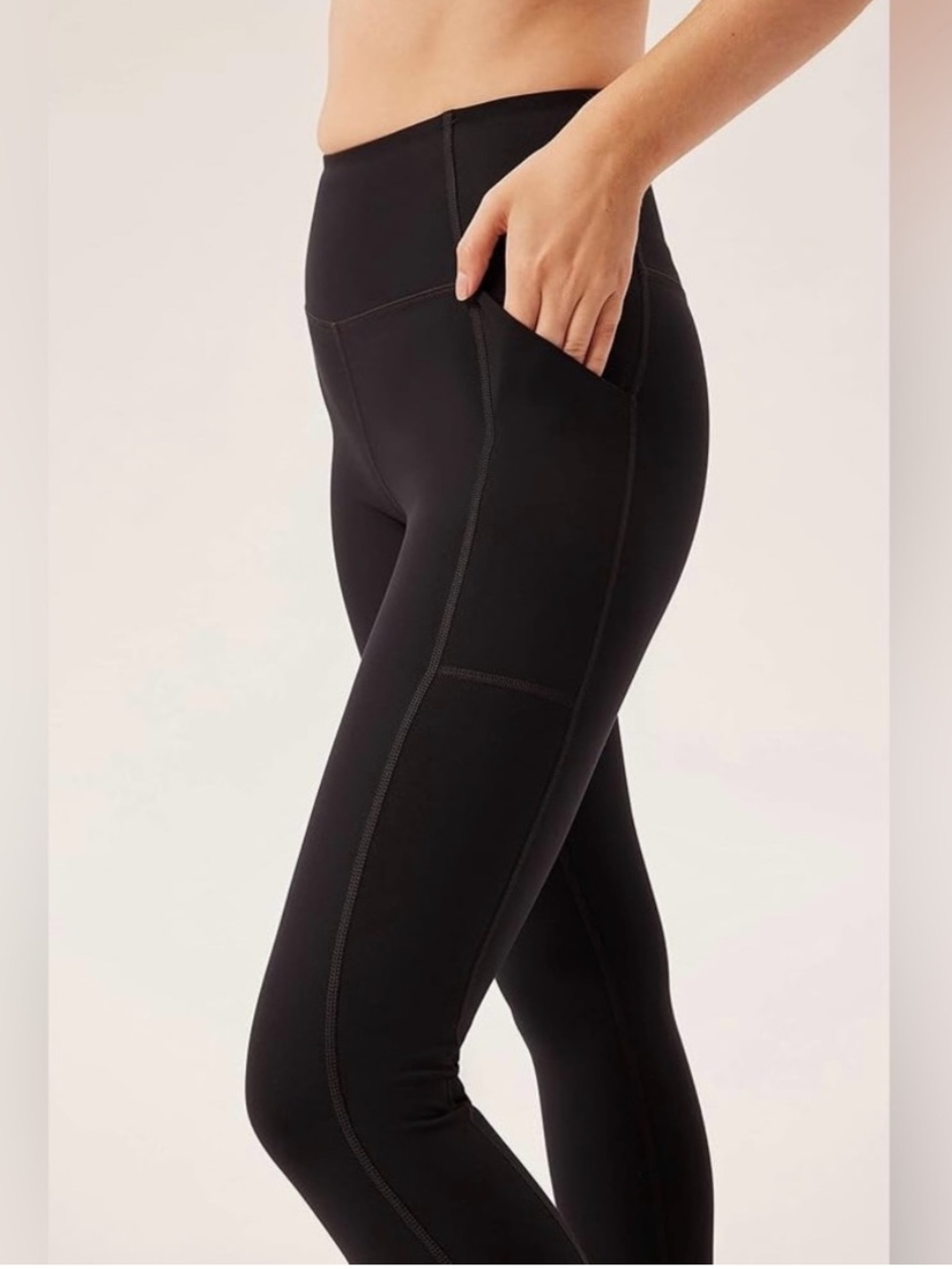 Girlfriend Collective Black High Waist Pocket Compression Leggings Size Small